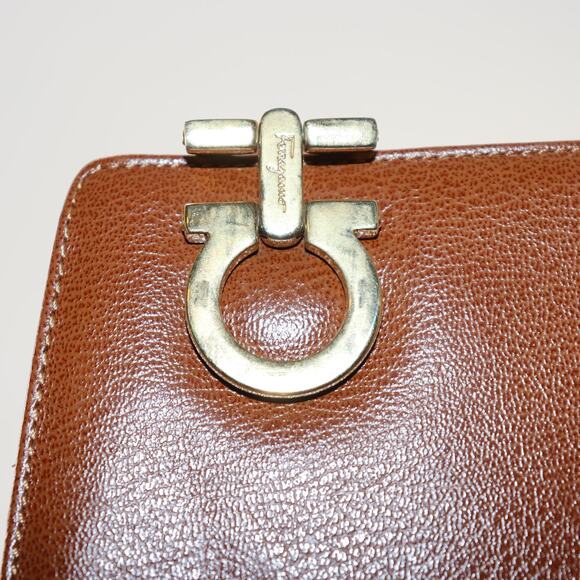 Salvatore Ferragamo Vintage Brown Leather Shoulder Bag Made in Italy - Picture 9 of 10